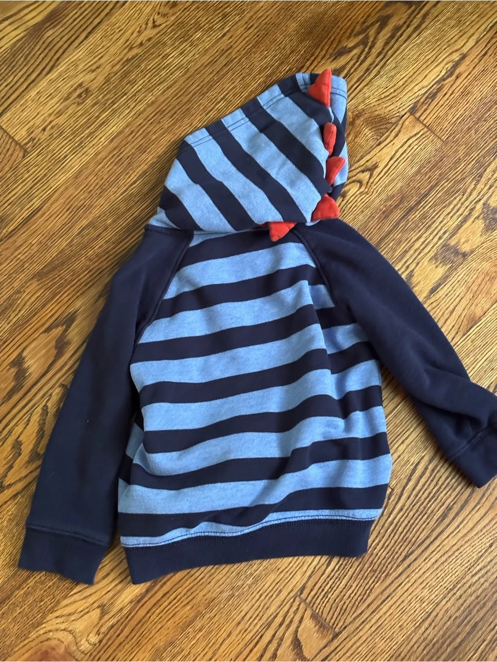 Gymboree Boys Hooded Zip Hoodie in Light Blue & Navy Stripes